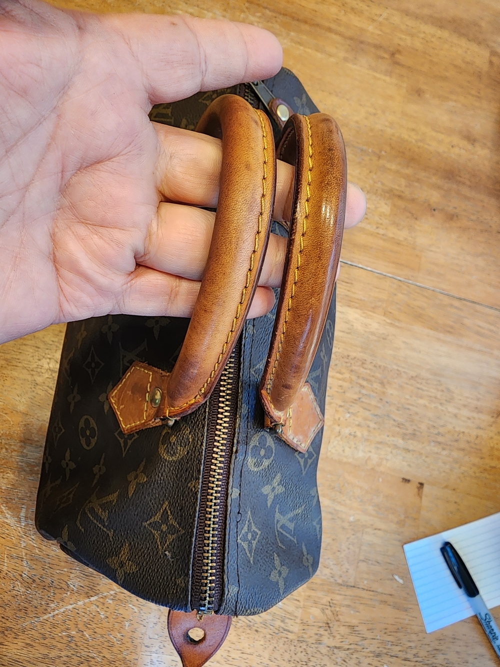 Louis Vuitton Monogram Canvas Satchel in Brown with Tan Trim - Picture 3 of 16